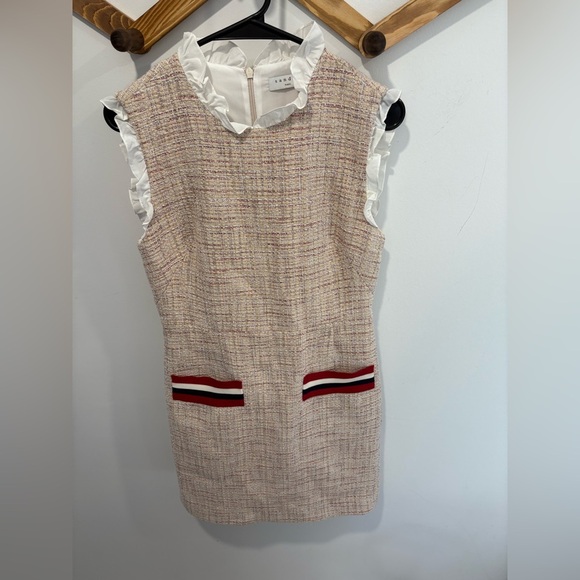 NWOT- SANDRO PARIS - MORGAN RUFFLED TWEED MINI DRESS - Picture 2 of 10